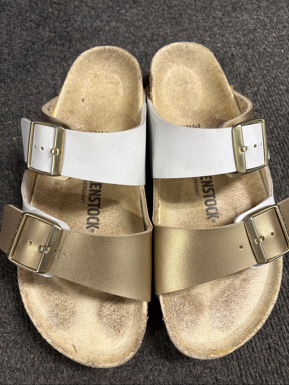 Birkenstock gold and white Arizona